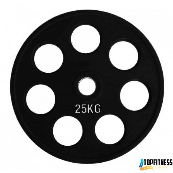 Диск олімпійський гумовий чорний Fitnessport RCP18-25 кг RCP18-25 фото