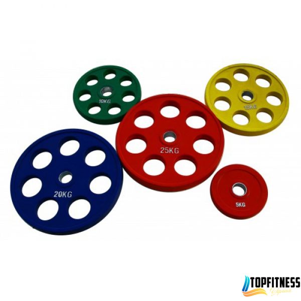 Диск олімпійський гумовий кольоровий Fitnessport RCP19-1,25 кг RCP19-1,25 фото