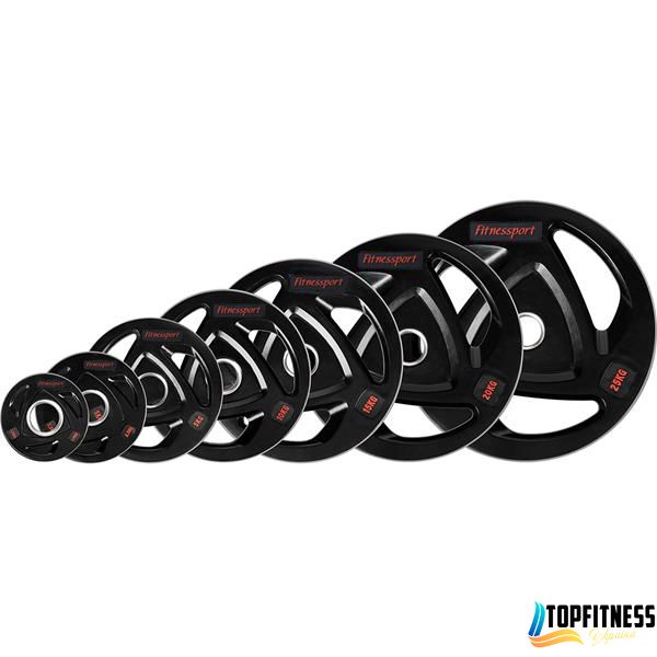 Диск олімпійський гумовий чорний Fitnessport RCP17-1,25 кг RCP17-1,25 фото