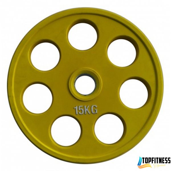 Диск олімпійський гумовий кольоровий Fitnessport RCP19-15 кг RCP19-15 фото