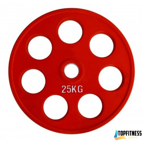 Диск олімпійський гумовий кольоровий Fitnessport RCP19-25 кг 10058 фото