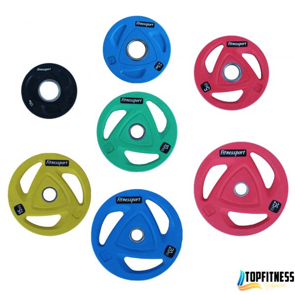 Диск олімпійський гумовий кольоровий Fitnessport RCP20-10 кг RCP20-10 фото