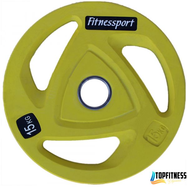Диск олімпійський гумовий кольоровий Fitnessport RCP20-15 кг RCP20-15 фото