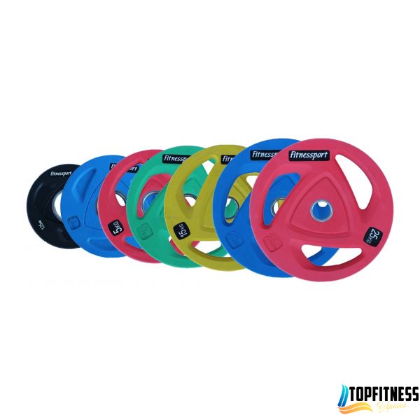 Диск олімпійський гумовий кольоровий Fitnessport RCP20-20 кг RCP20-20 фото