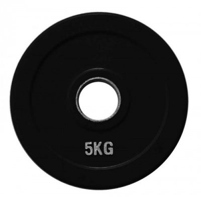 Диск олімпійський гумовий чорний Fitnessport RCP18-5 кг RCP18-5 фото