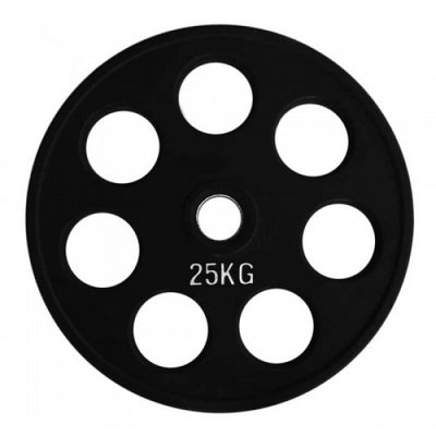 Диск олимпийский резиновый черный Fitnessport RCP18-25 кг RCP18-25 фото