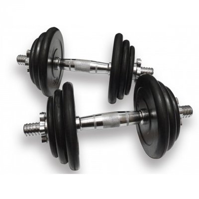 Гантелі набірні Fitnessport DB-02-19 кг (ручка - хром) пара DB-02-19 фото