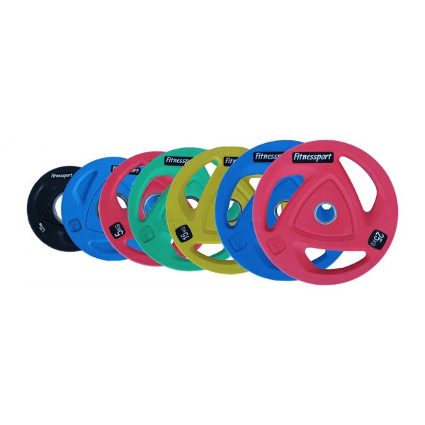 Диск олимпийский цветной резиновый Fitnessport RCP20-1,25 кг RCP20-1,25 фото