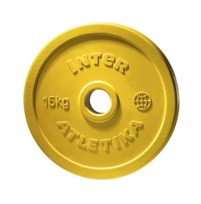 Диск обрезиненный InterAtletika 15 кг цветной (ø52 мм), ABS LCA033-М фото