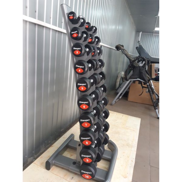 Обрезиненный гантельный ряд Fitnessport FDS-01 1-10кг (10 пар) 110 кг FDS-01 фото