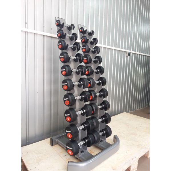 Обрезиненный гантельный ряд Fitnessport FDS-01 1-10кг (10 пар) 110 кг FDS-01 фото
