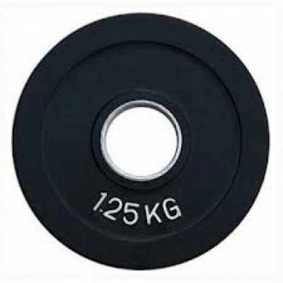Диск олімпійський гумовий чорний Fitnessport RCP18-1,25 кг RCP18-1,25 фото